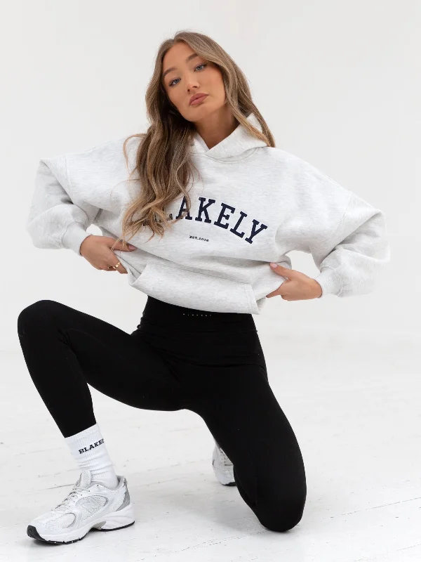 Varsity Oversized Hoodie - Marl White