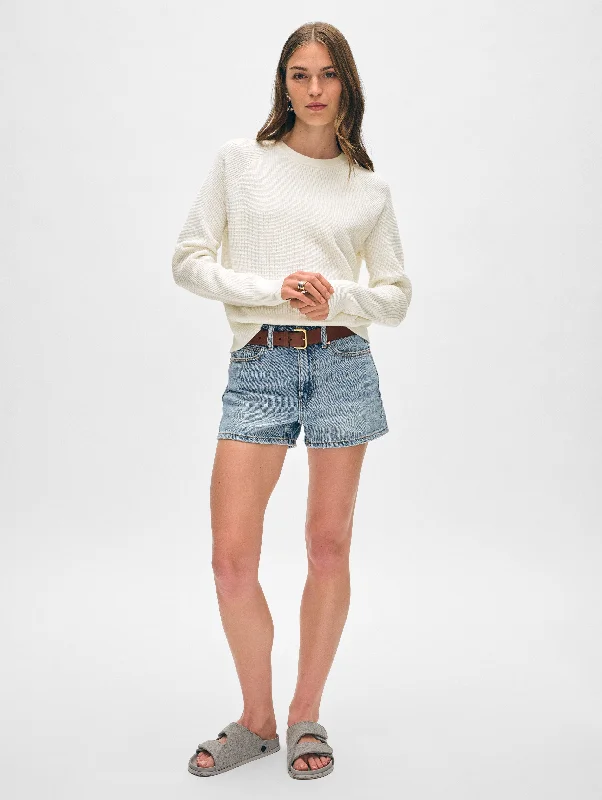 Cotton Linen Waffle Sweatshirt