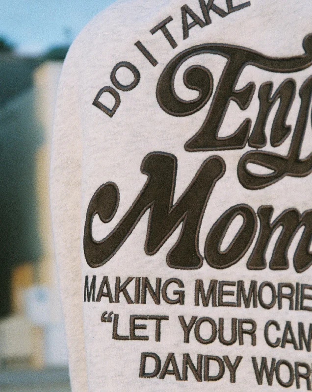 ""Enjoy the Moment"" Oversized Lux Hoodie in Heather Gray