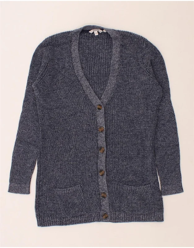 FAT FACE Womens Cardigan Sweater Uk 10 Small Navy Blue Cotton