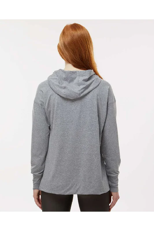 Holloway Womens Eco Revive Ventura Moisture Wicking Hooded Sweatshirt Hoodie - Heather Grey - NEW