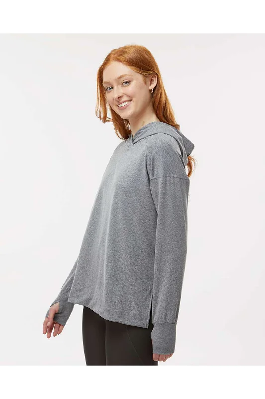 Holloway Womens Eco Revive Ventura Moisture Wicking Hooded Sweatshirt Hoodie - Heather Grey - NEW