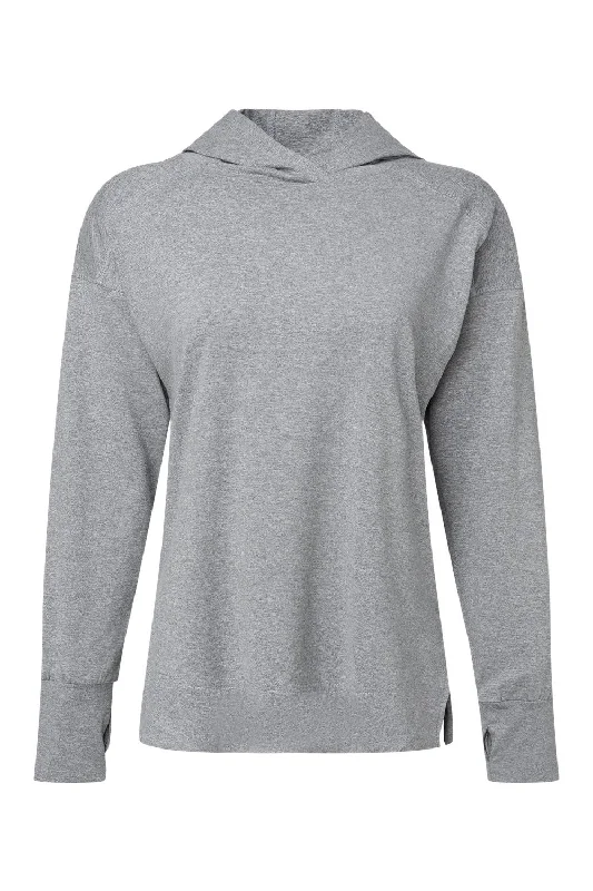 Holloway Womens Eco Revive Ventura Moisture Wicking Hooded Sweatshirt Hoodie - Heather Grey - NEW