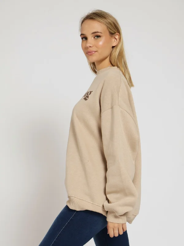 Late Nights Crew Sweater - Tan