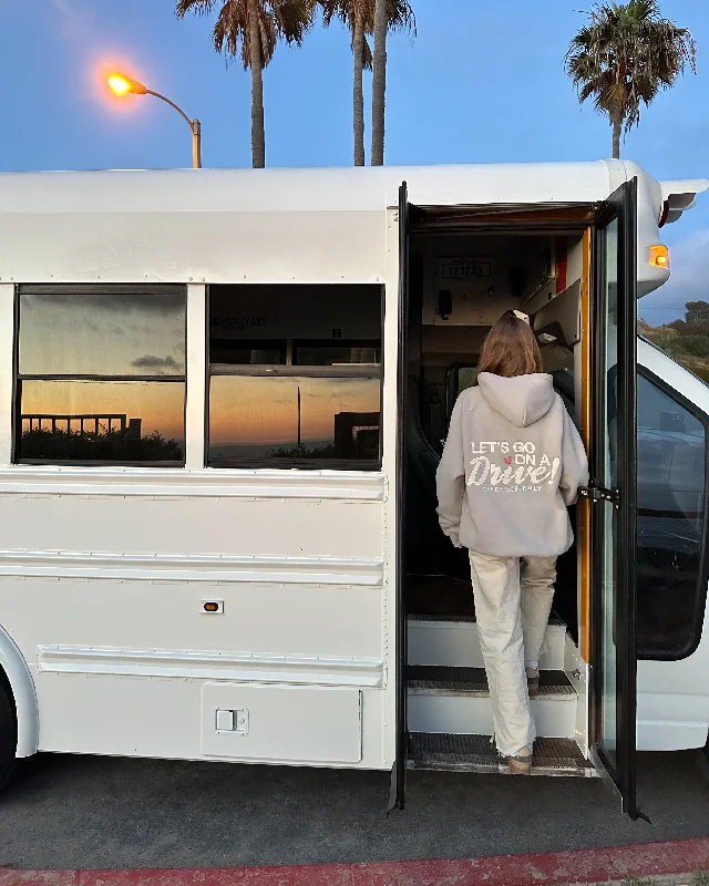 ""Let's Go on a Drive"" Oversized Lux Hoodie in Light Gray