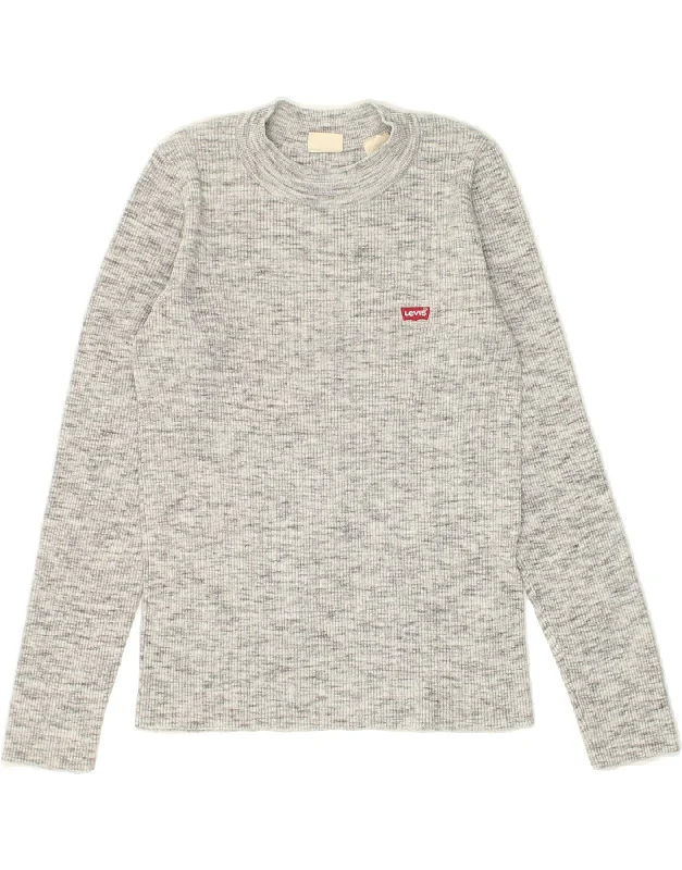 LEVI'S Womens Sweatshirt Jumper UK 12 Medium Grey