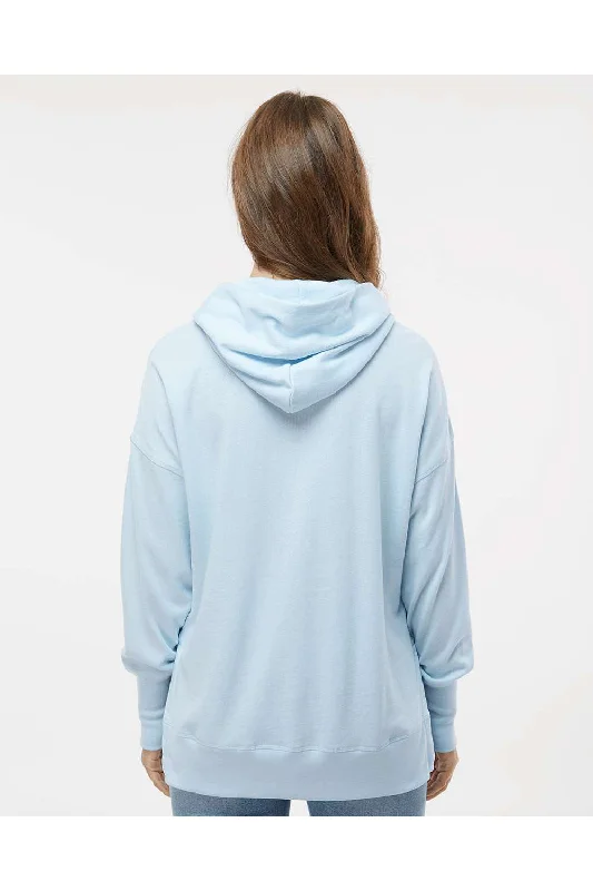 MV Sport Womens French Terry Hooded Sweatshirt Hoodie - Arctic Blue - NEW