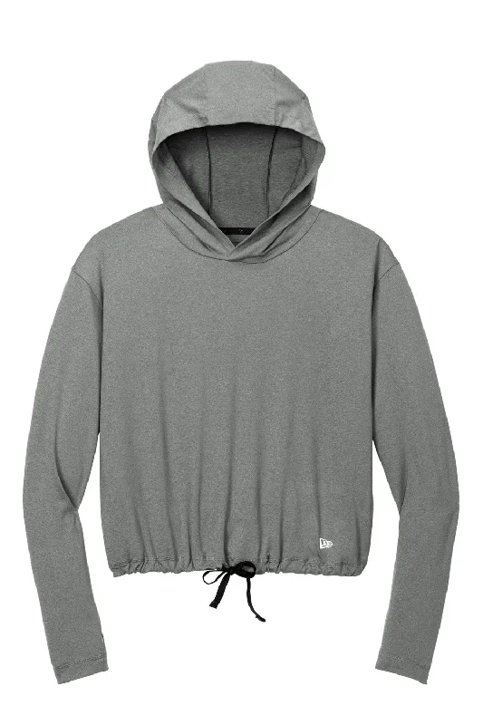 New Era Womens Power Moisture Wicking Hooded Sweatshirt Hoodie - Heather Shadow Grey