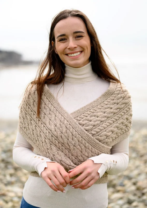 Aran Crossover Wrap | Oatmeal