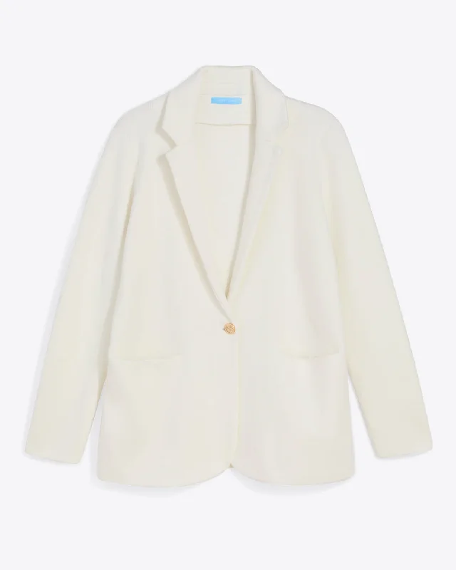 Sweater Knit Blazer in Magnolia White