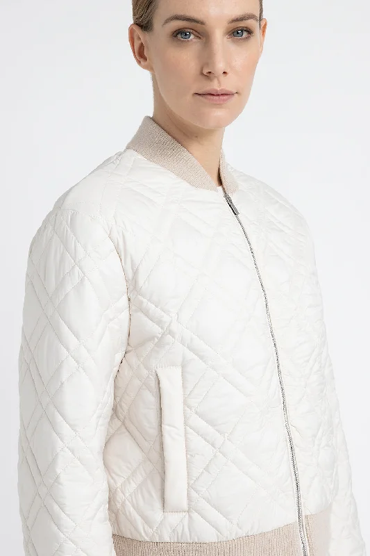 Quilted drip-proof bomber jacket