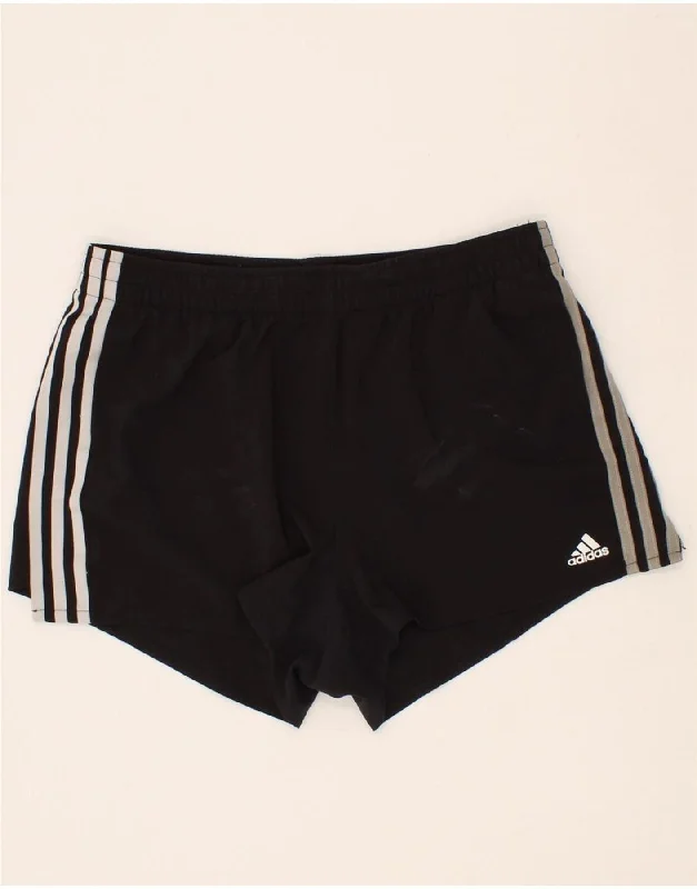 ADIDAS Womens Sport Shorts UK 12/14 Medium Black Polyester