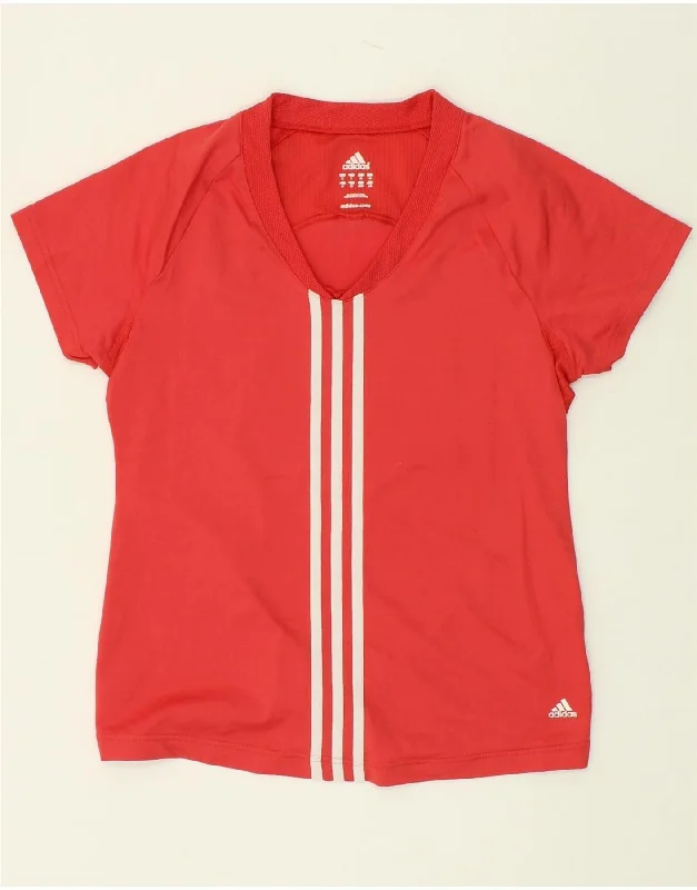 ADIDAS Womens T-Shirt Top UK 18 XL Red Polyamide