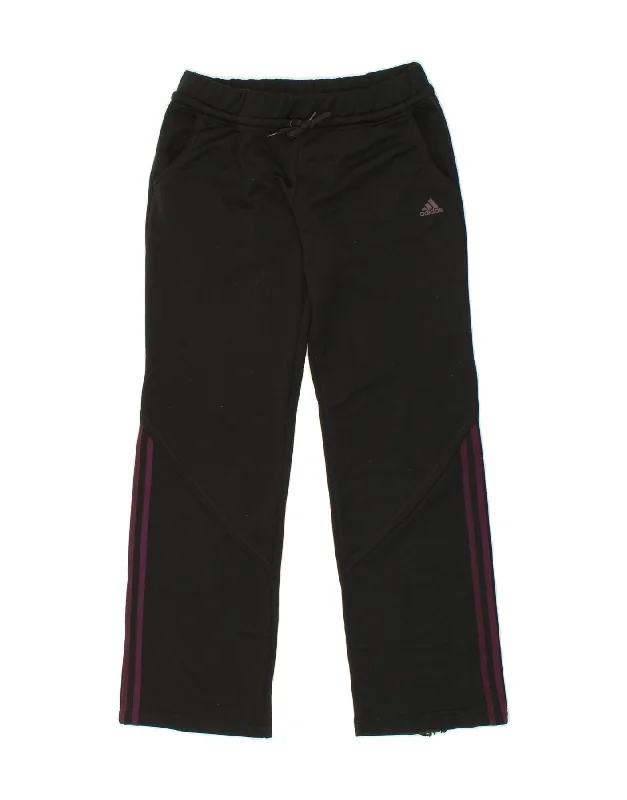 ADIDAS Womens Tracksuit Trousers UK 12 Medium Black Polyester