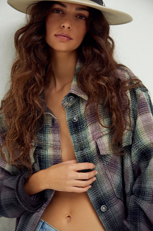 Anneli Plaid Shirt Jacket