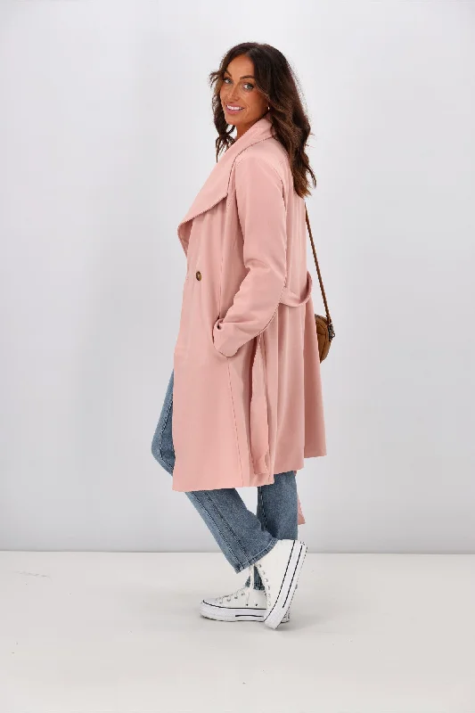 Betty Basics Christina Wrap Coat Powder Petal