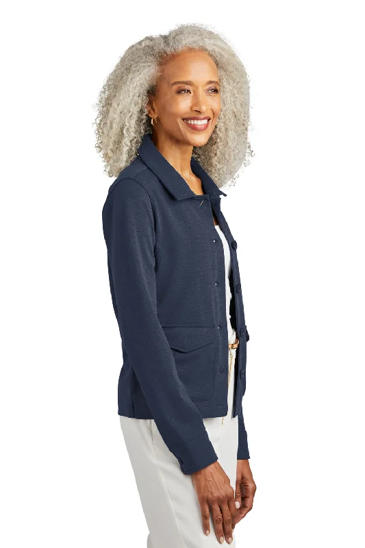 Brooks Brothers Womens Button Down Jacket - Heather Navy Blue