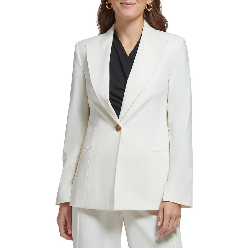 DKNY Womens Notch Collar Suit Separate One-Button Blazer