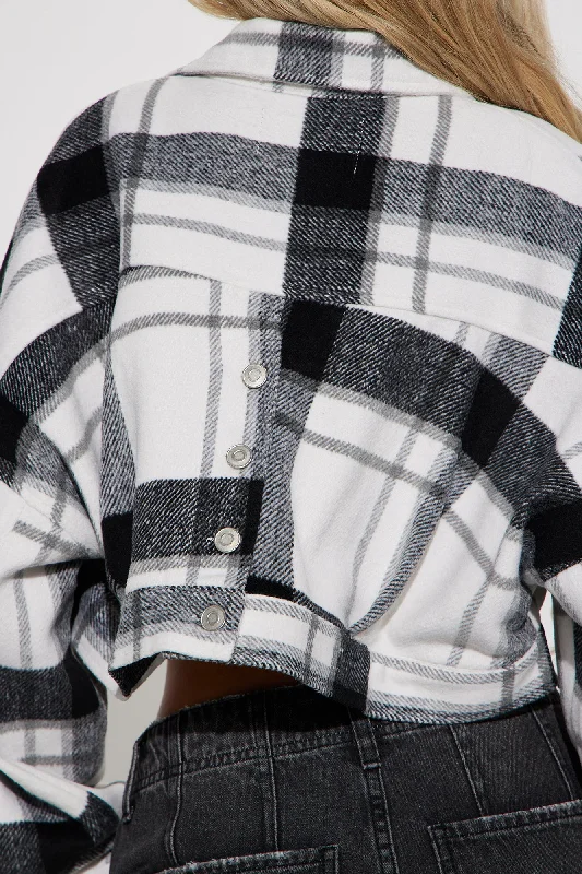 Getting Caught Up Plaid Jacket - Black/combo