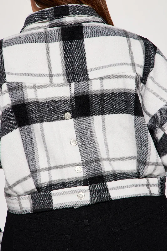 Getting Caught Up Plaid Jacket - Black/combo