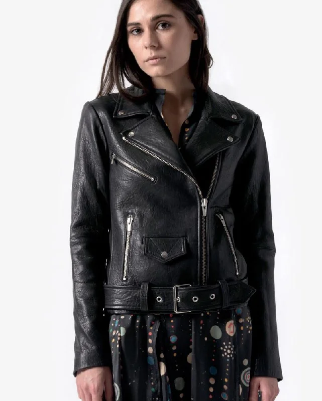 Jayne Leather Jacket in Classic Black