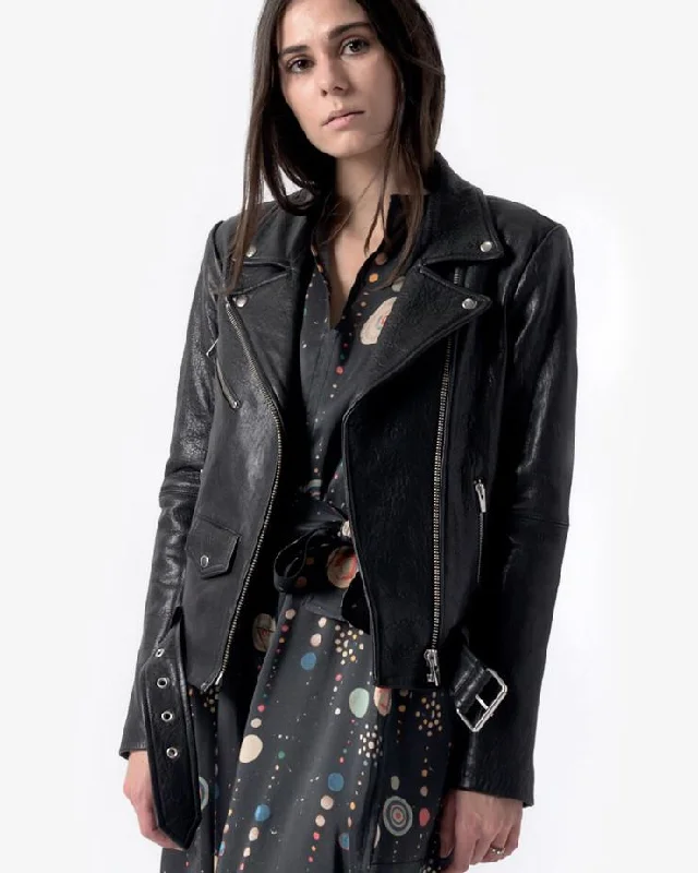 Jayne Leather Jacket in Classic Black