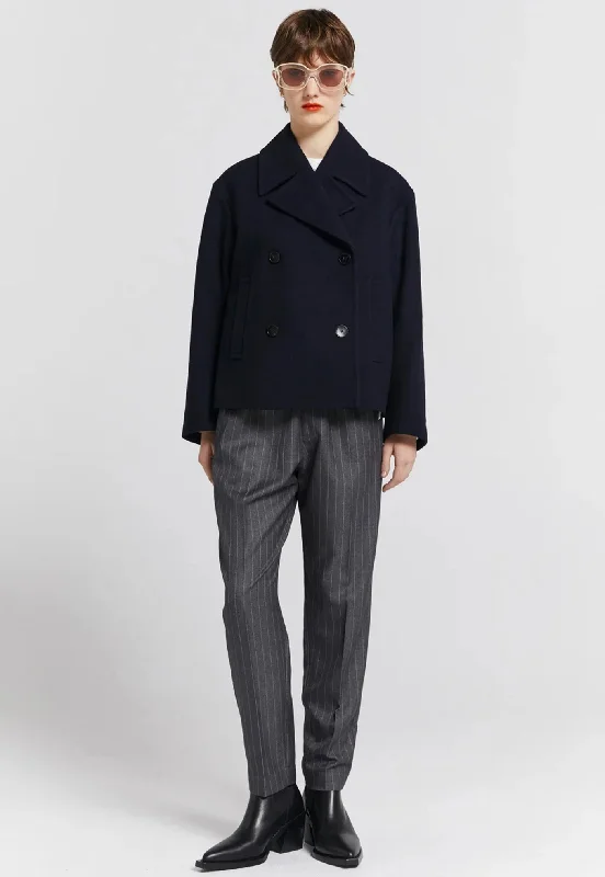 Cropped Peacoat - Navy