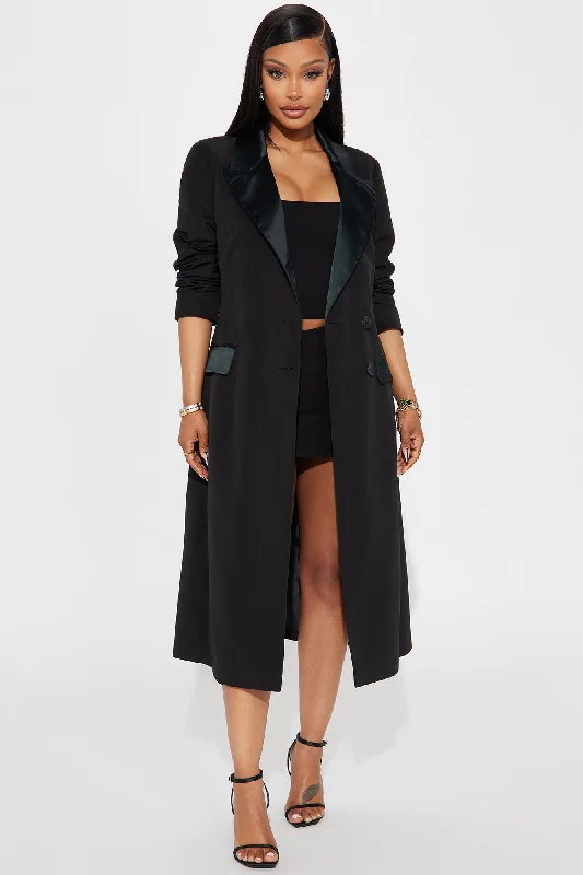 Money Talks Longline Blazer - Black