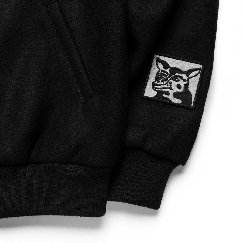 Parra Dog Faced Varsity Jacket - Black