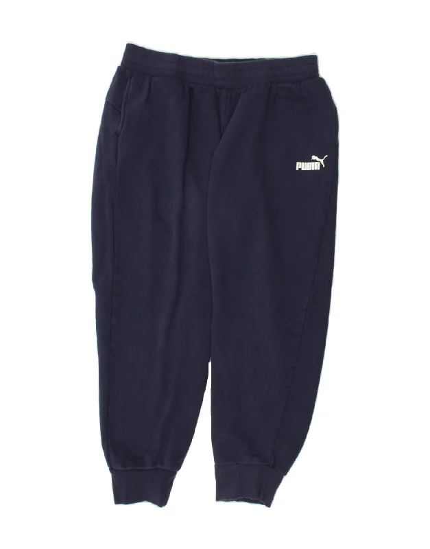 PUMA Womens Graphic Tracksuit Trousers Joggers Large Navy Blue