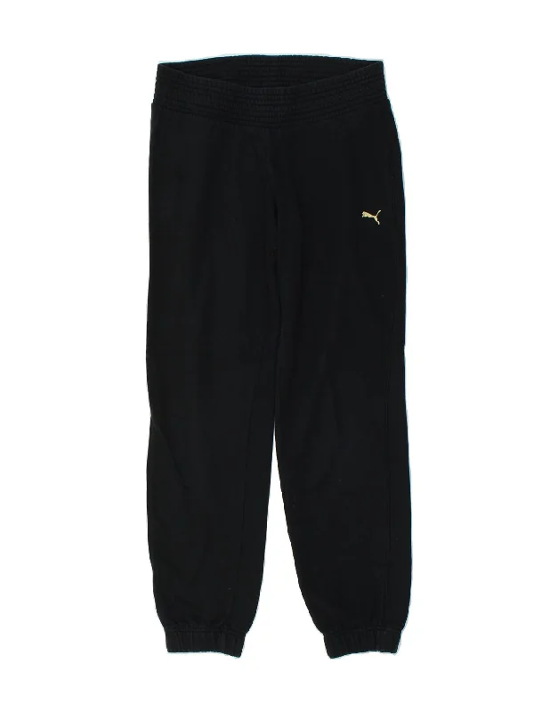 PUMA Womens Tracksuit Trousers Joggers UK 12 Medium Black Cotton