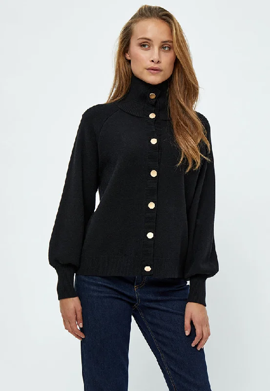 PCRosalia High Neck Cardigan - Black