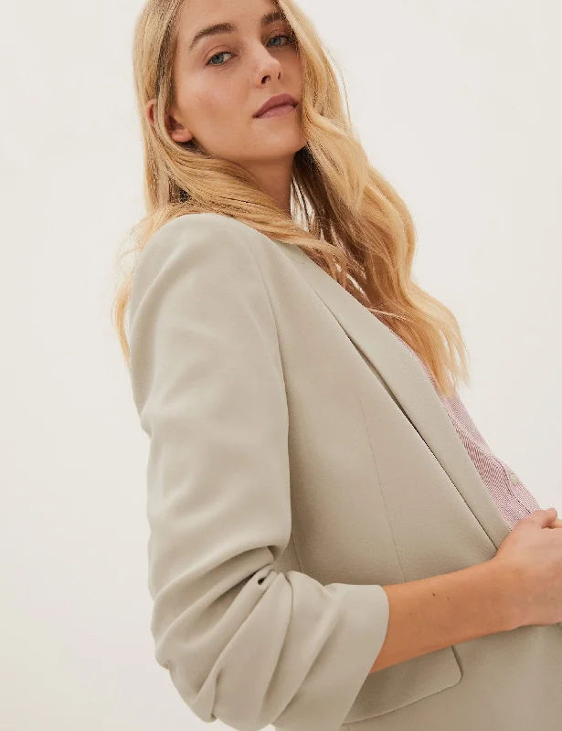 Ruched Sleeve Blazer