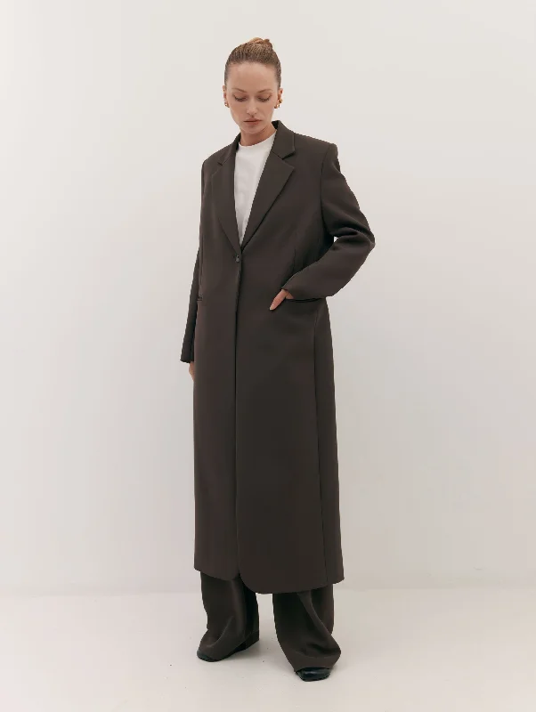 Tuxedo Coat in Umber