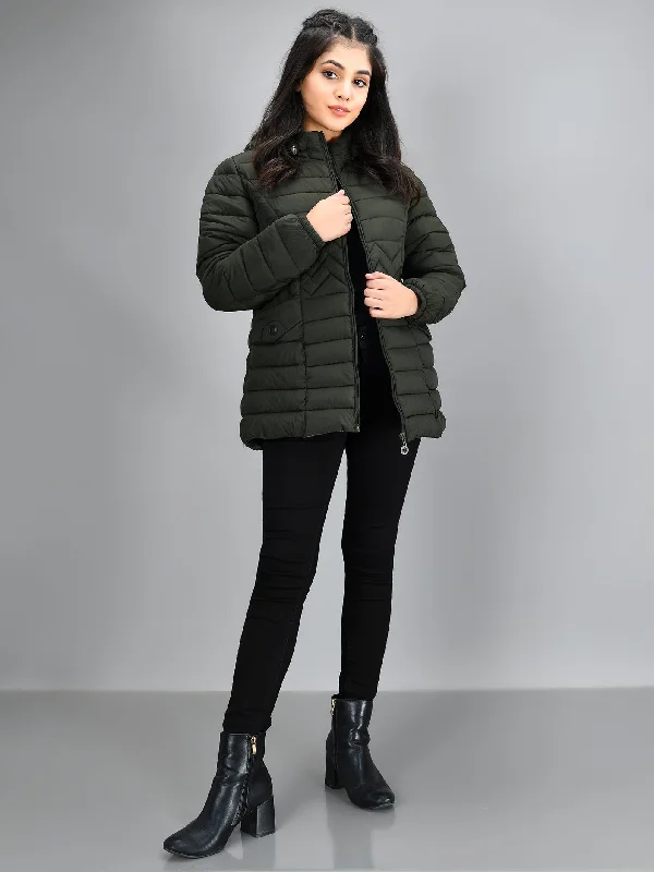 Hooded Puffer Jacket - Green