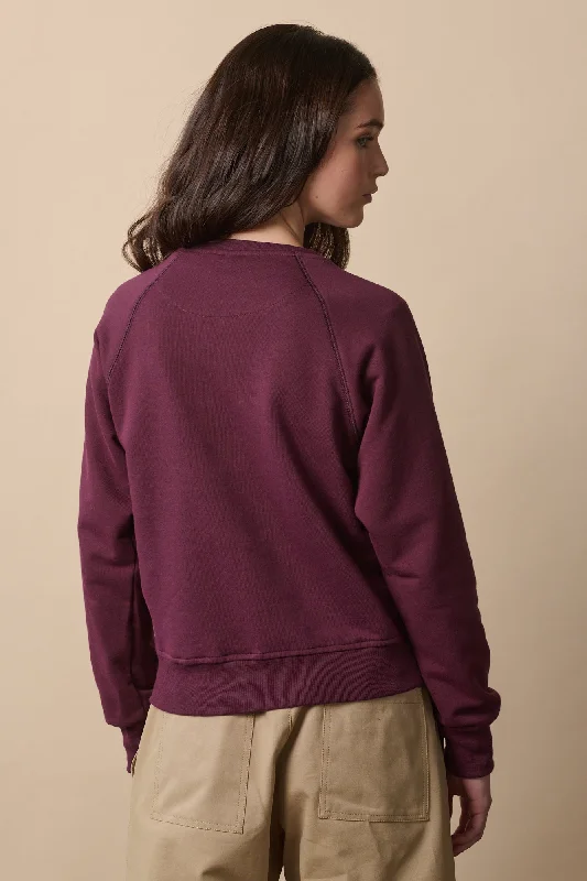 Women's Raglan Sweatshirt - Plum