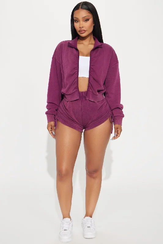 A Flight Away Lounge Zip Up Jacket - Purple