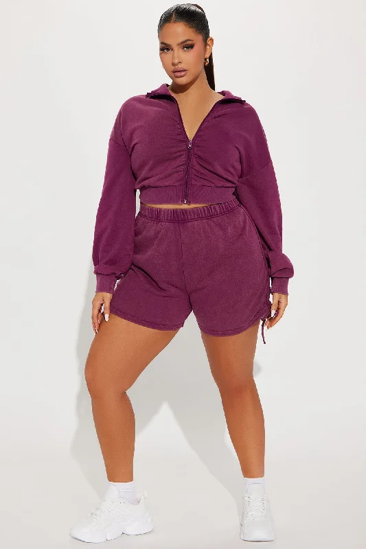 A Flight Away Lounge Zip Up Jacket - Purple