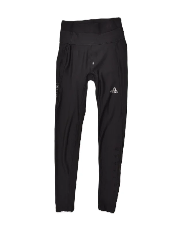 ADIDAS Womens Leggings UK 8-10 Small  Black Polyester