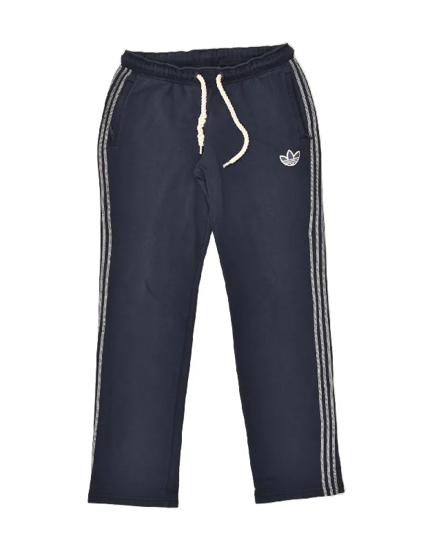 ADIDAS Womens Tracksuit Trousers EU 36 Small Navy Blue Polyester