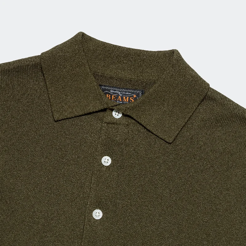 Knit Polo 12G - Olive