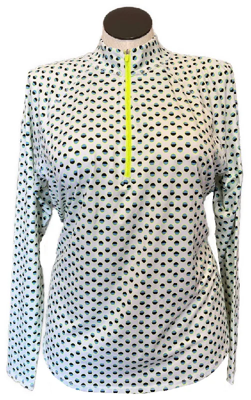 New Women's Jofit White, Blue & Yellow Print UV Golf Top Size XXL MSP$84