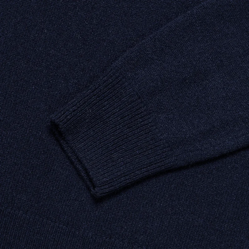 Marco Merino Lambswool Polo - Dark Navy