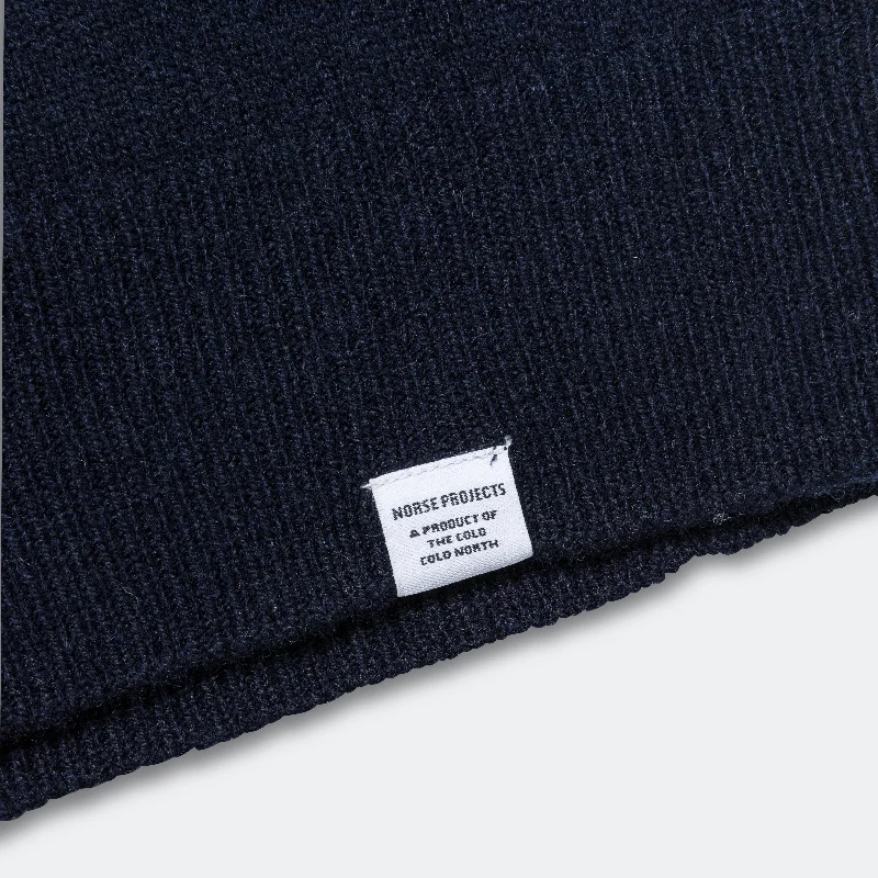 Marco Merino Lambswool Polo - Dark Navy