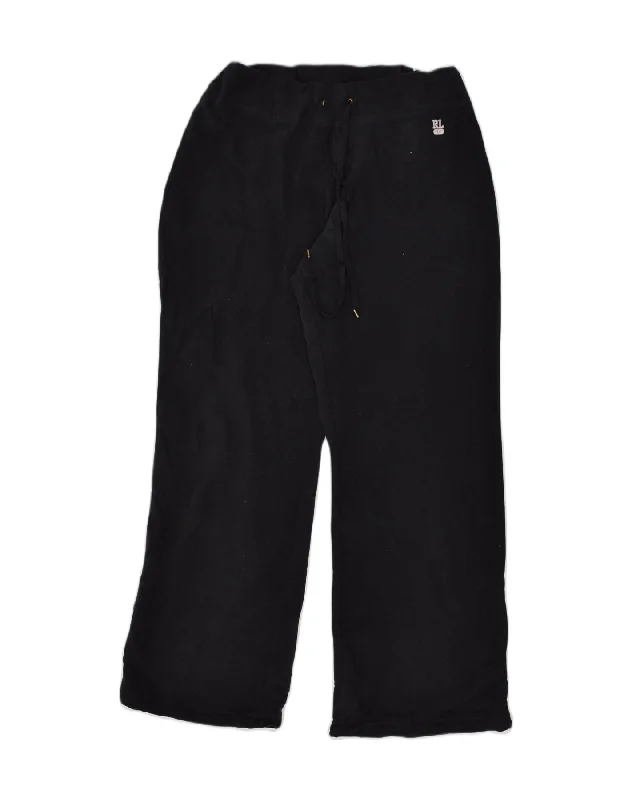 POLO RALPH LAUREN Womens Tracksuit Trousers XL Black Cotton