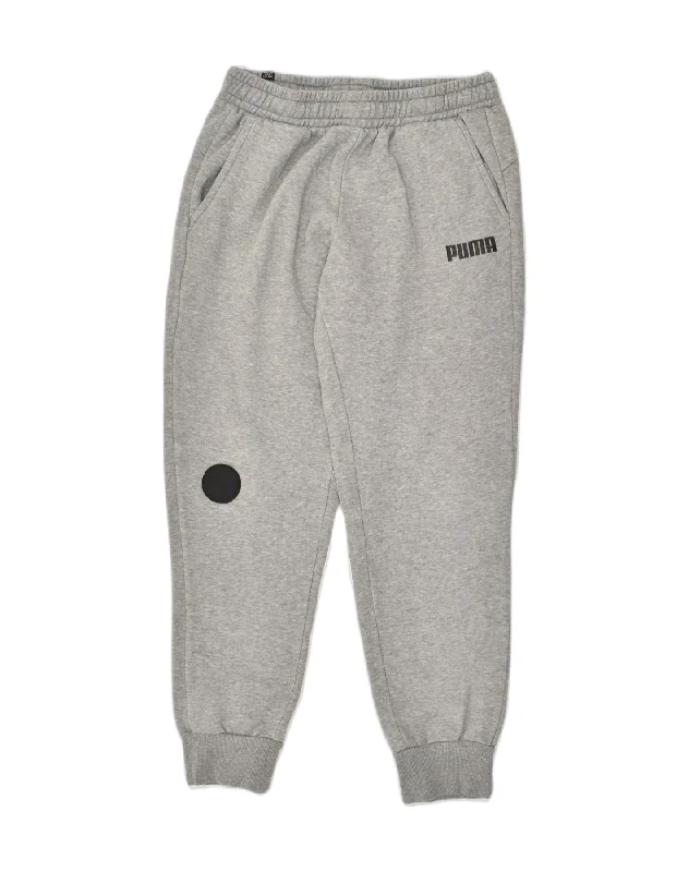 PUMA Womens Tracksuit Trousers Joggers UK 14 Medium Grey Cotton