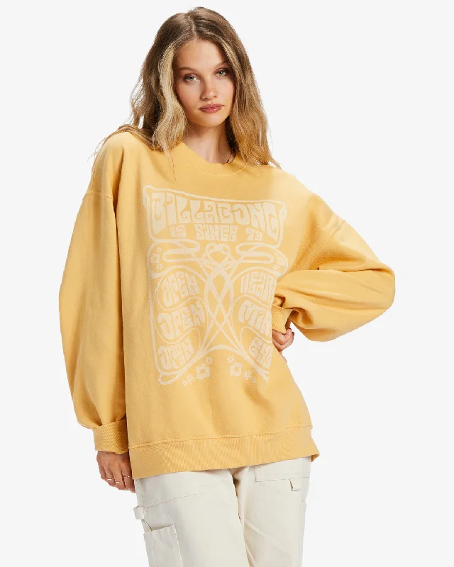 Ride In Oversized Crewneck Sweatshirt - Gold Coast