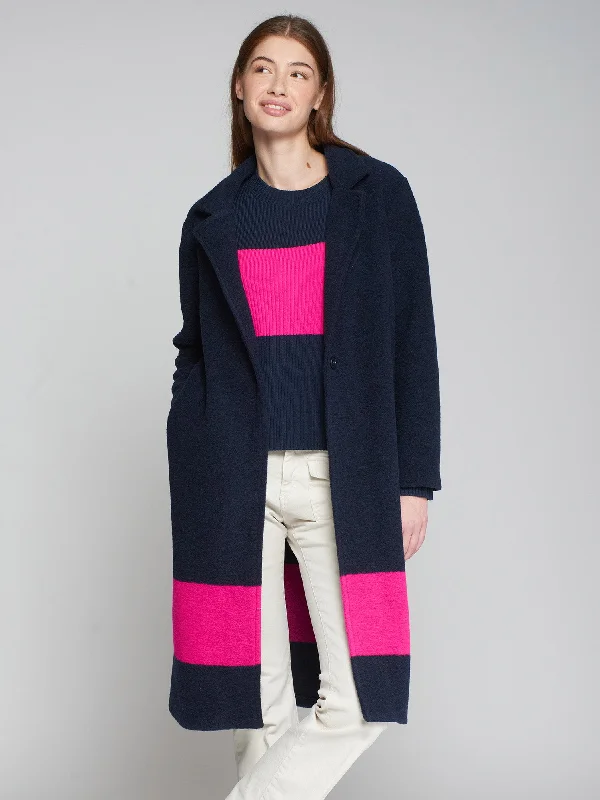 Vilagallo Fuchia Stripe Coat