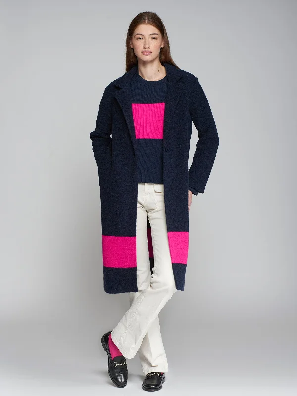 Vilagallo Fuchia Stripe Coat