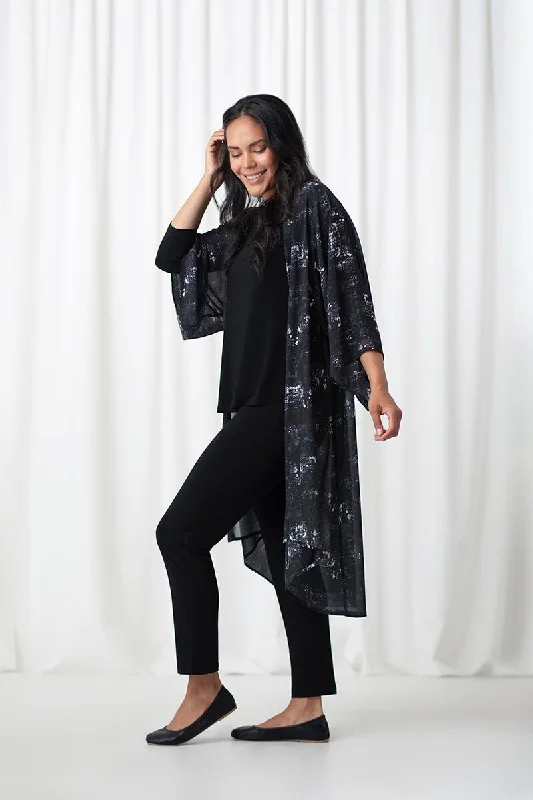 Whisper Kabuki Sleeve Cardigan | Smokey Shades Black